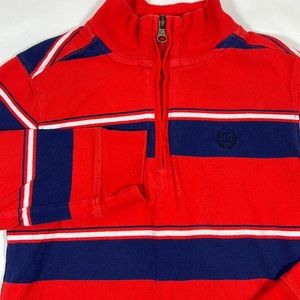 Chaps Boys Striped 1/4 Zip Rugby Style Shirt Size 6